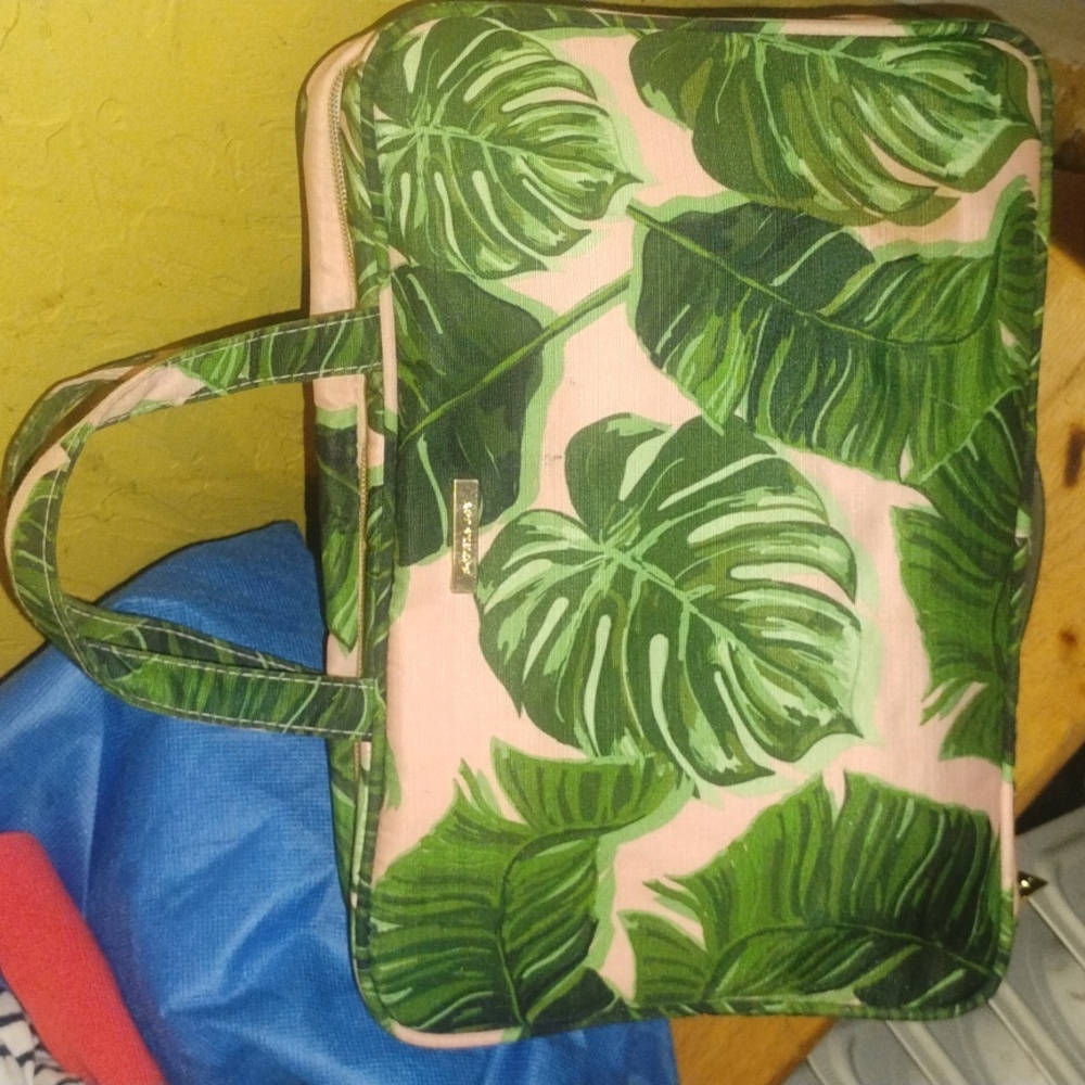 Tropical Print Pink and Green Travel Bag